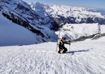 Eiger Westflanke mit Skis